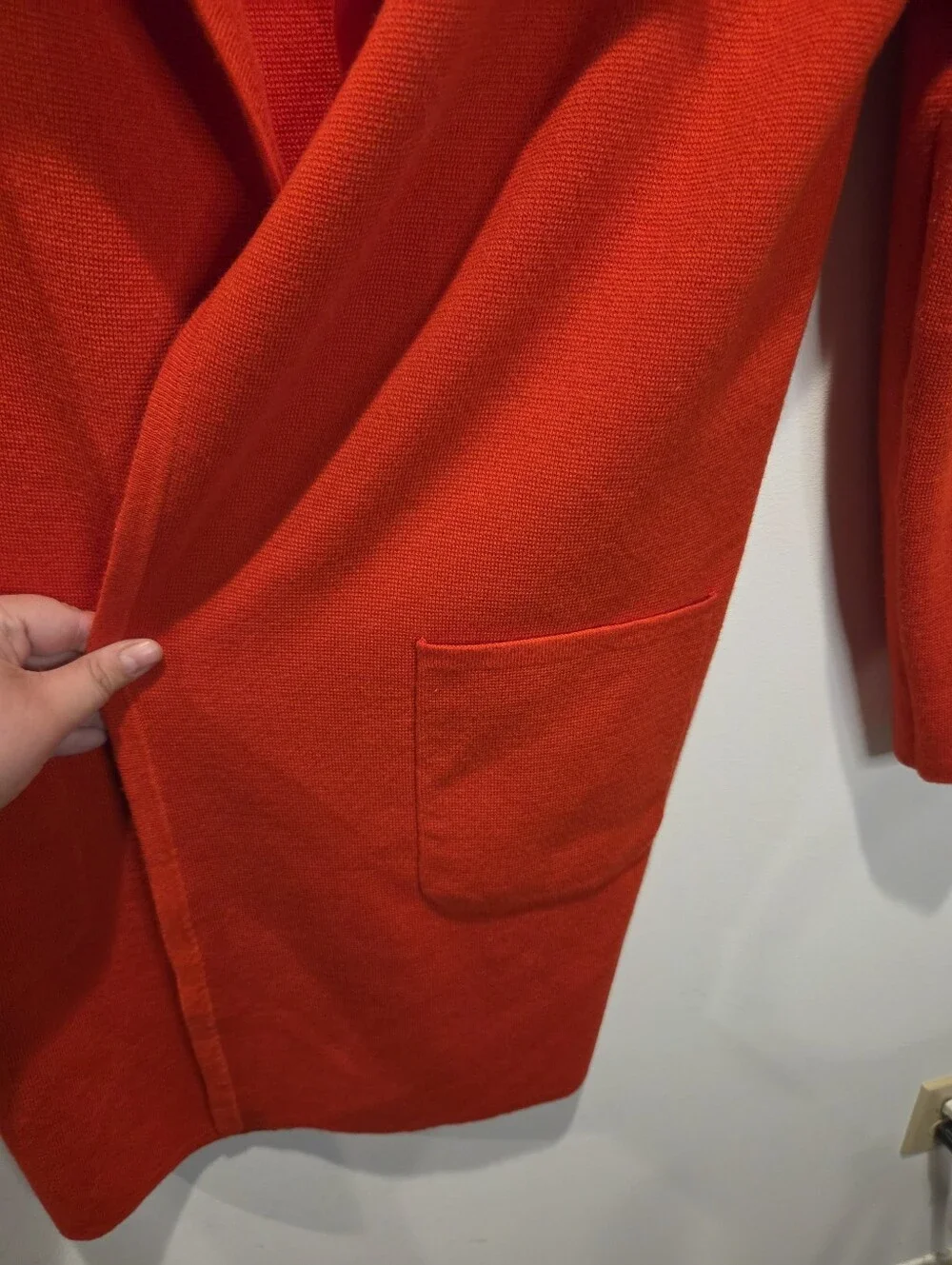 J Crew Size XXS Juliette Red Orange Wool Blend Cardigan Blazer Pockets